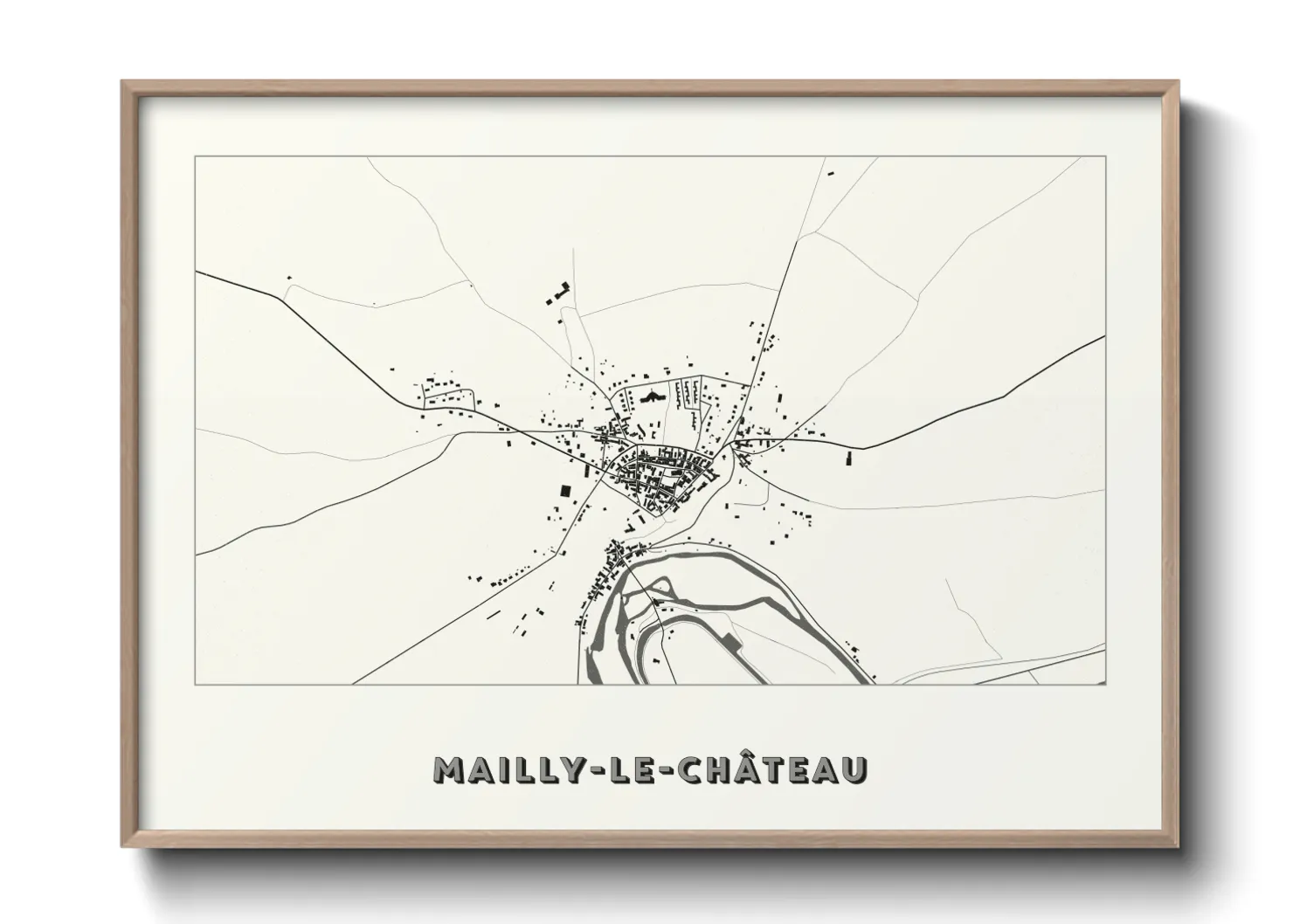 Une affiche de carte sur Mailly-le-Château