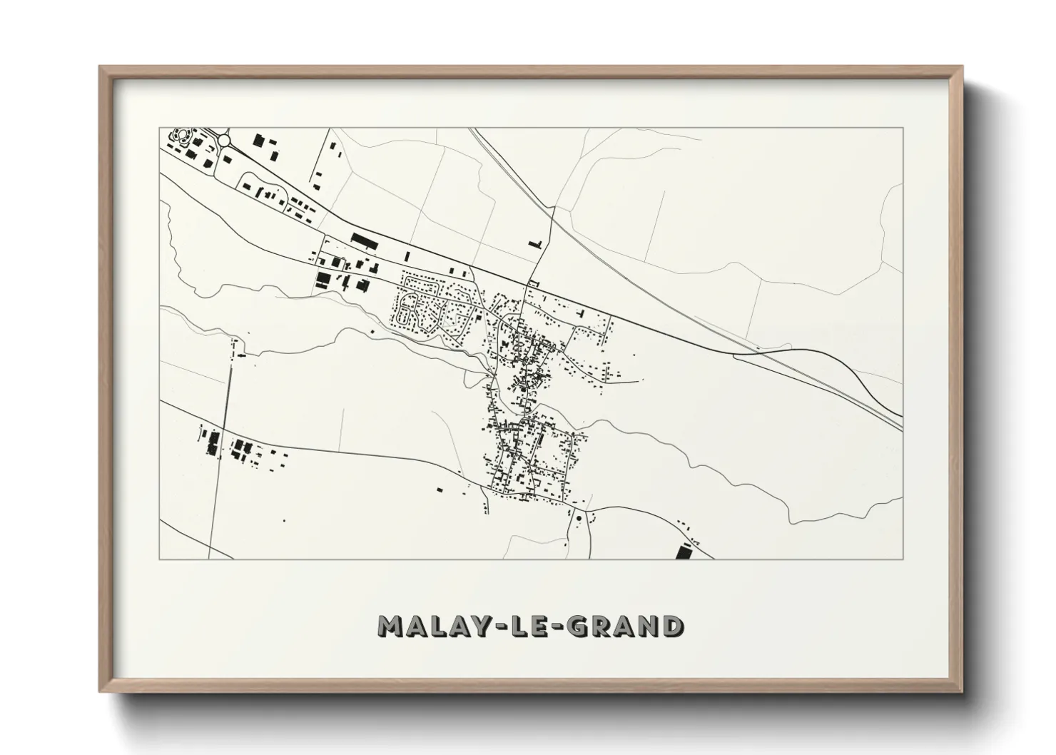 Une affiche de carte sur Malay-le-Grand