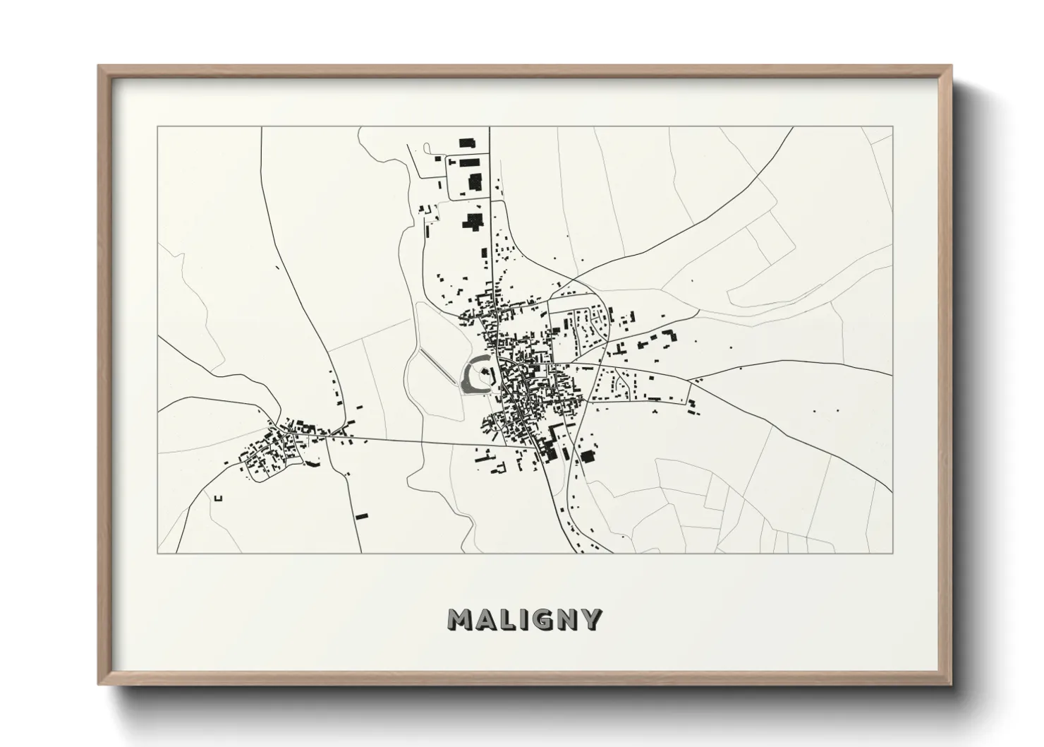 Une affiche de carte sur Maligny