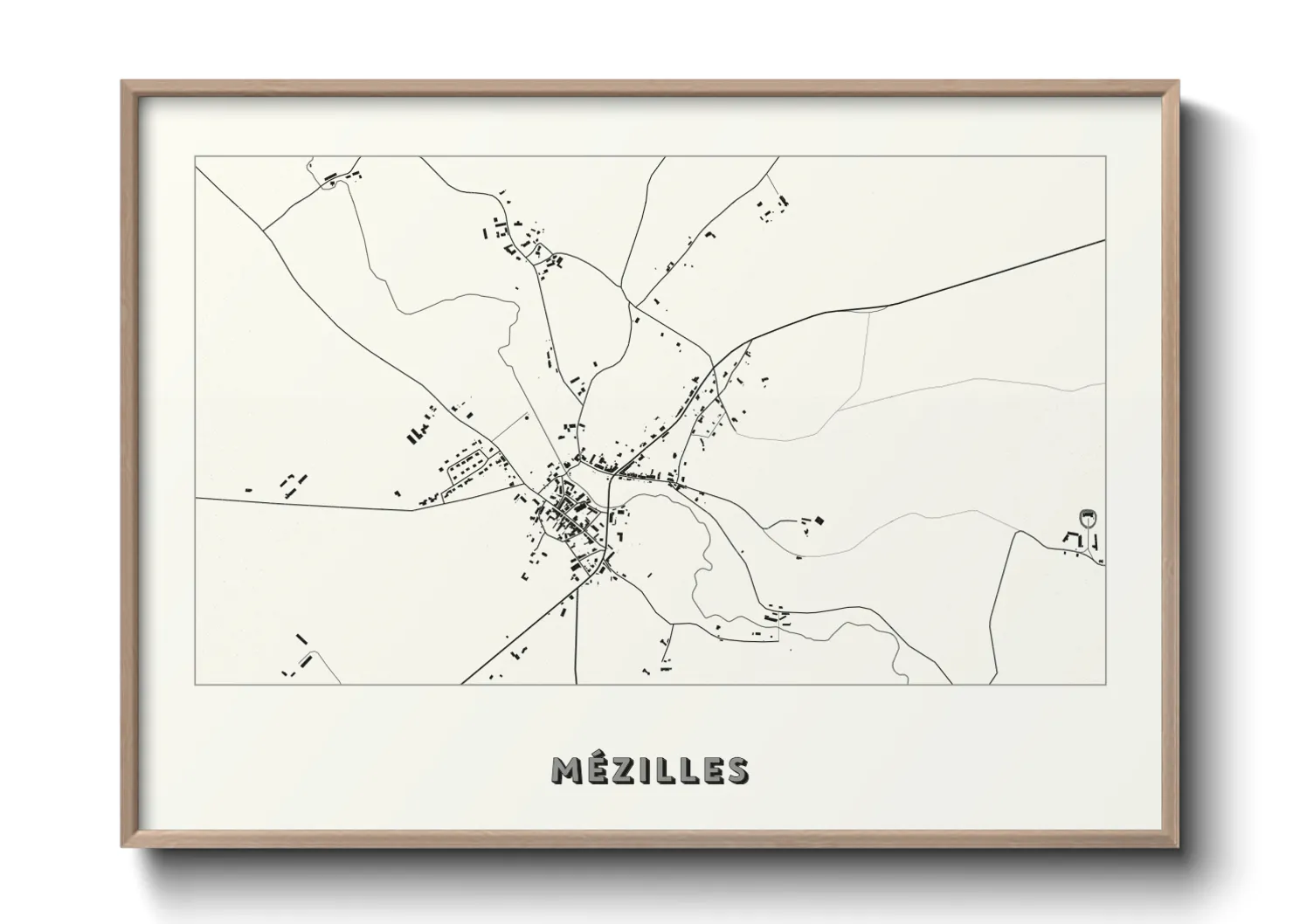 Une affiche de carte sur Mézilles