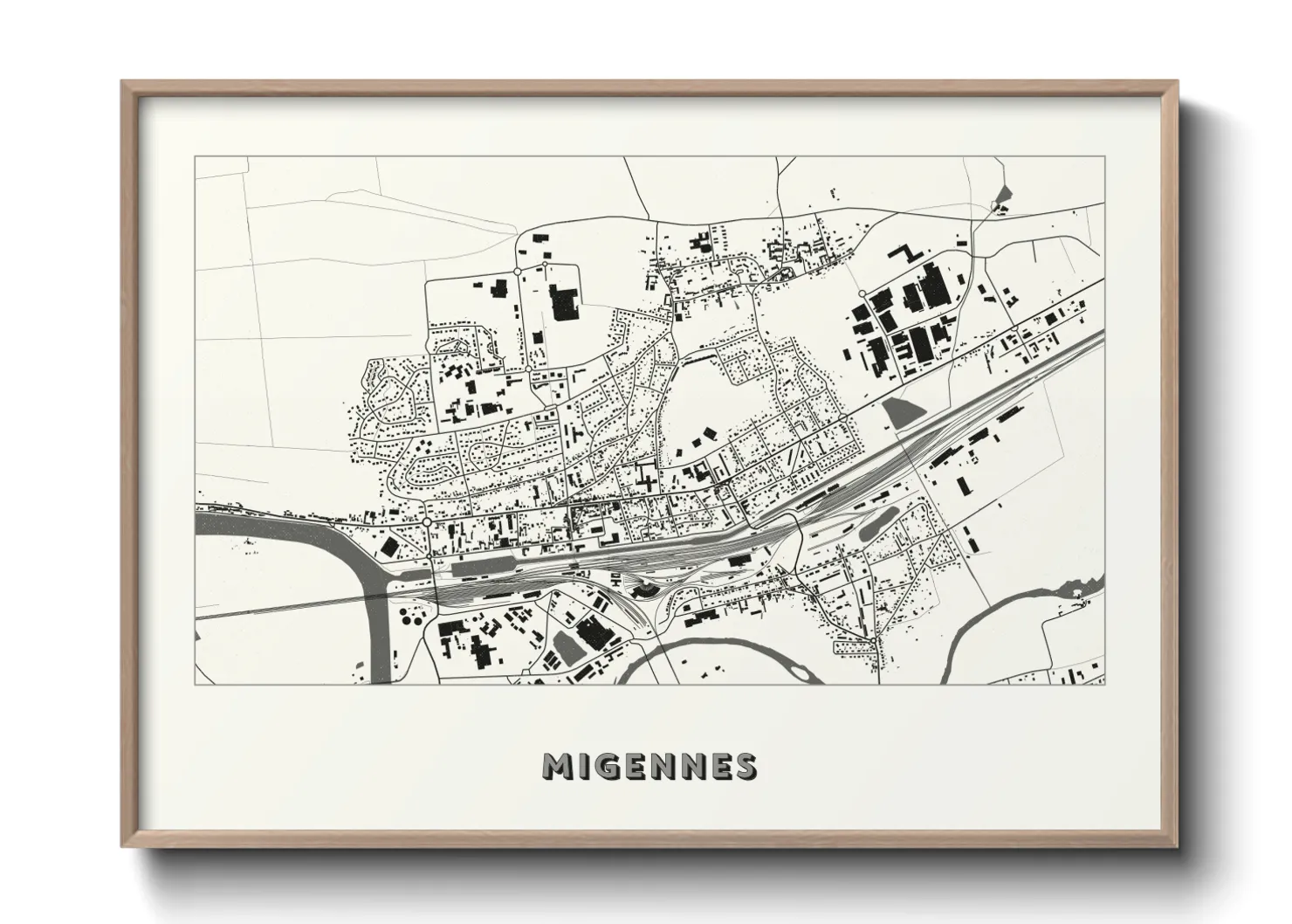 Une affiche de carte sur Migennes