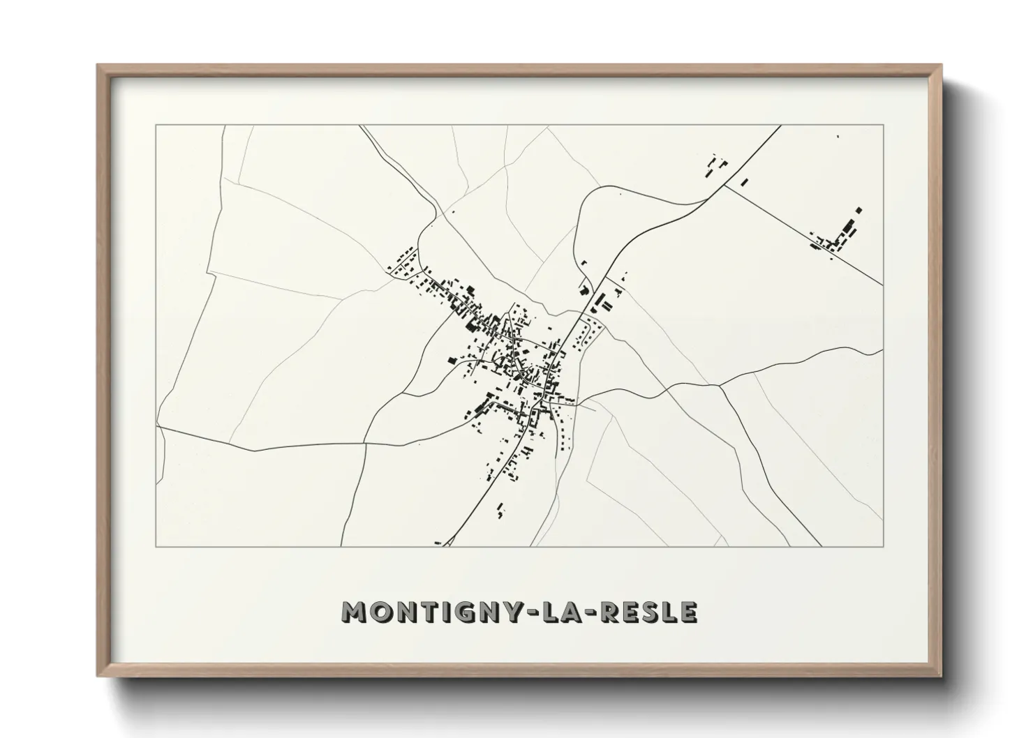 Une affiche de carte sur Montigny-la-Resle