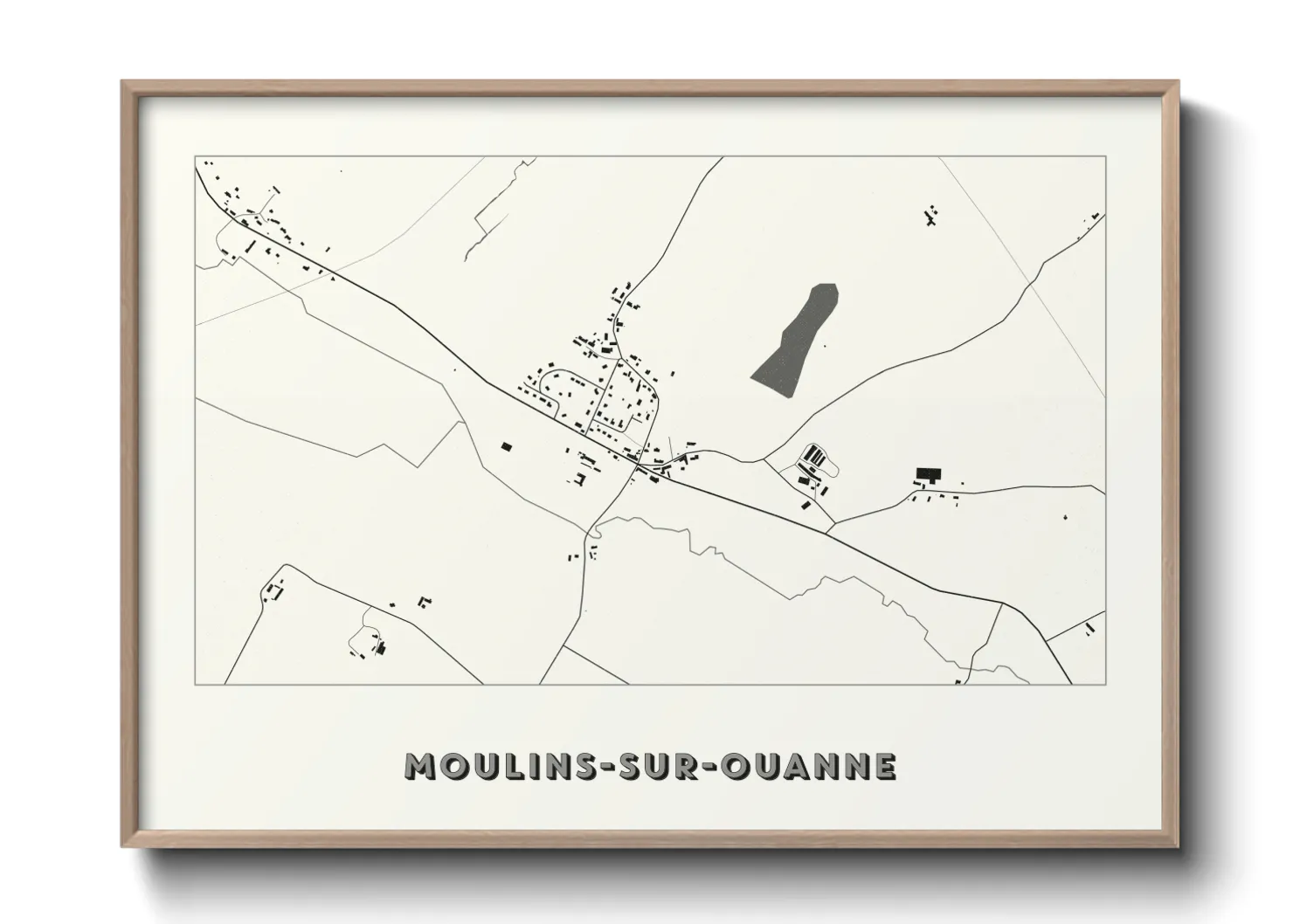 Une affiche de carte sur Moulins-sur-Ouanne