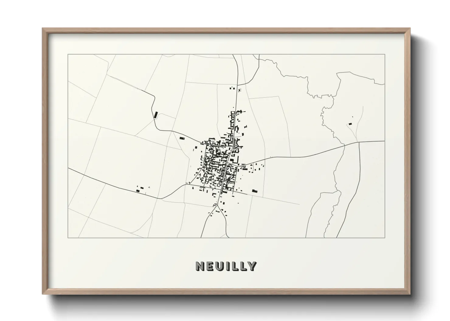 Une affiche de carte sur Neuilly