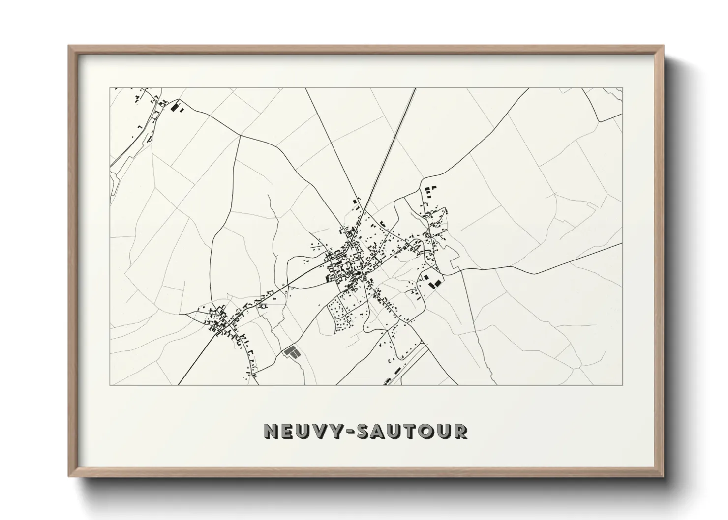 Une affiche de carte sur Neuvy-Sautour
