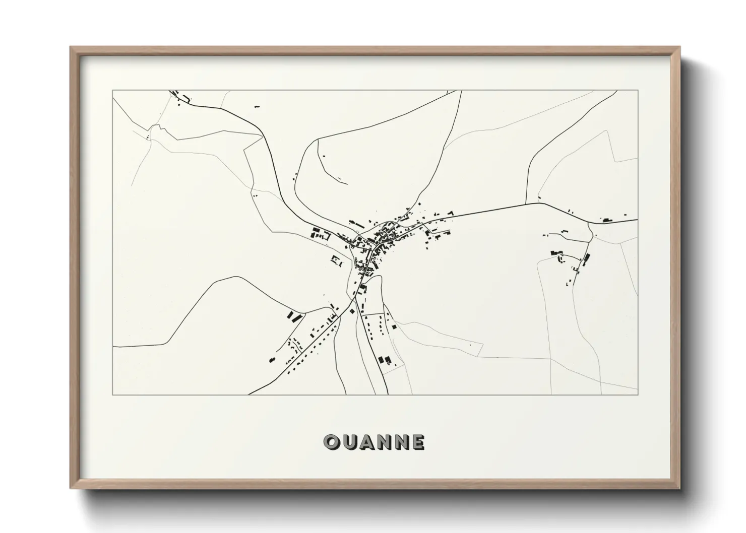 Une affiche de carte sur Ouanne