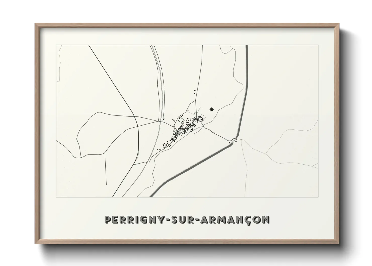 Une affiche de carte sur Perrigny-sur-Armançon