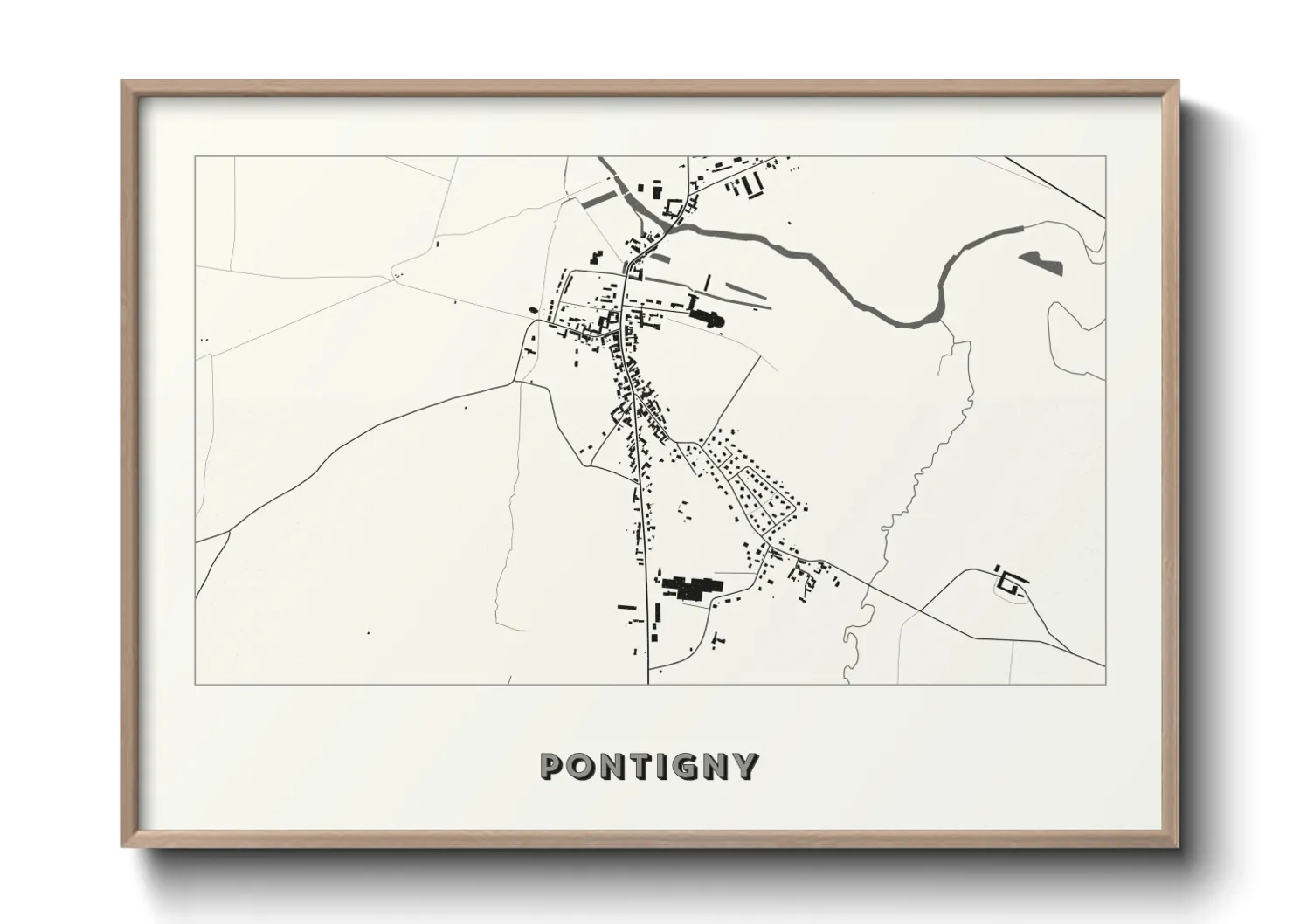Une affiche de carte sur Pontigny