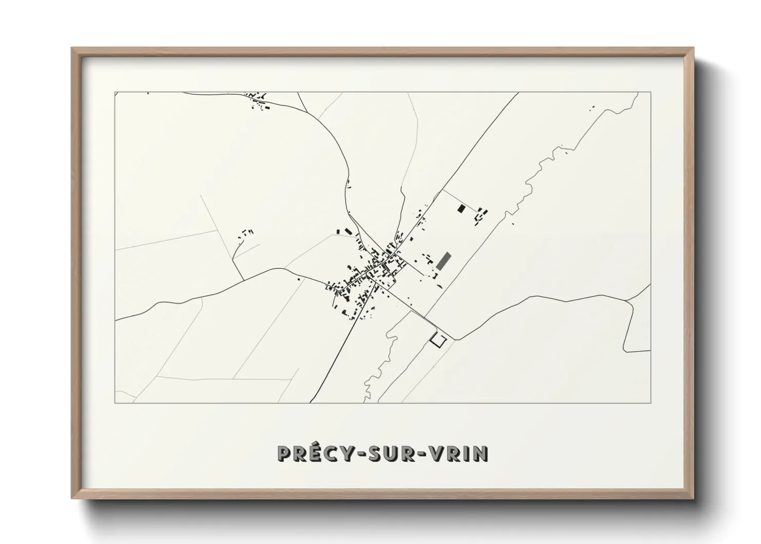 Une affiche de carte sur Précy-sur-Vrin