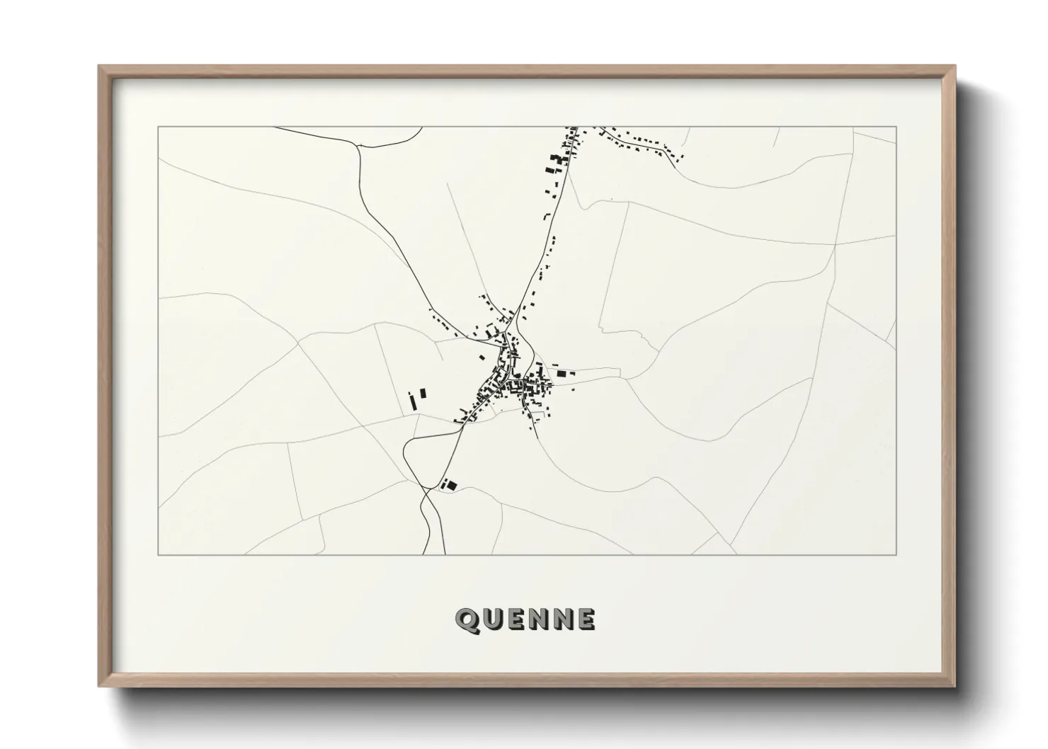 Une affiche de carte sur Quenne