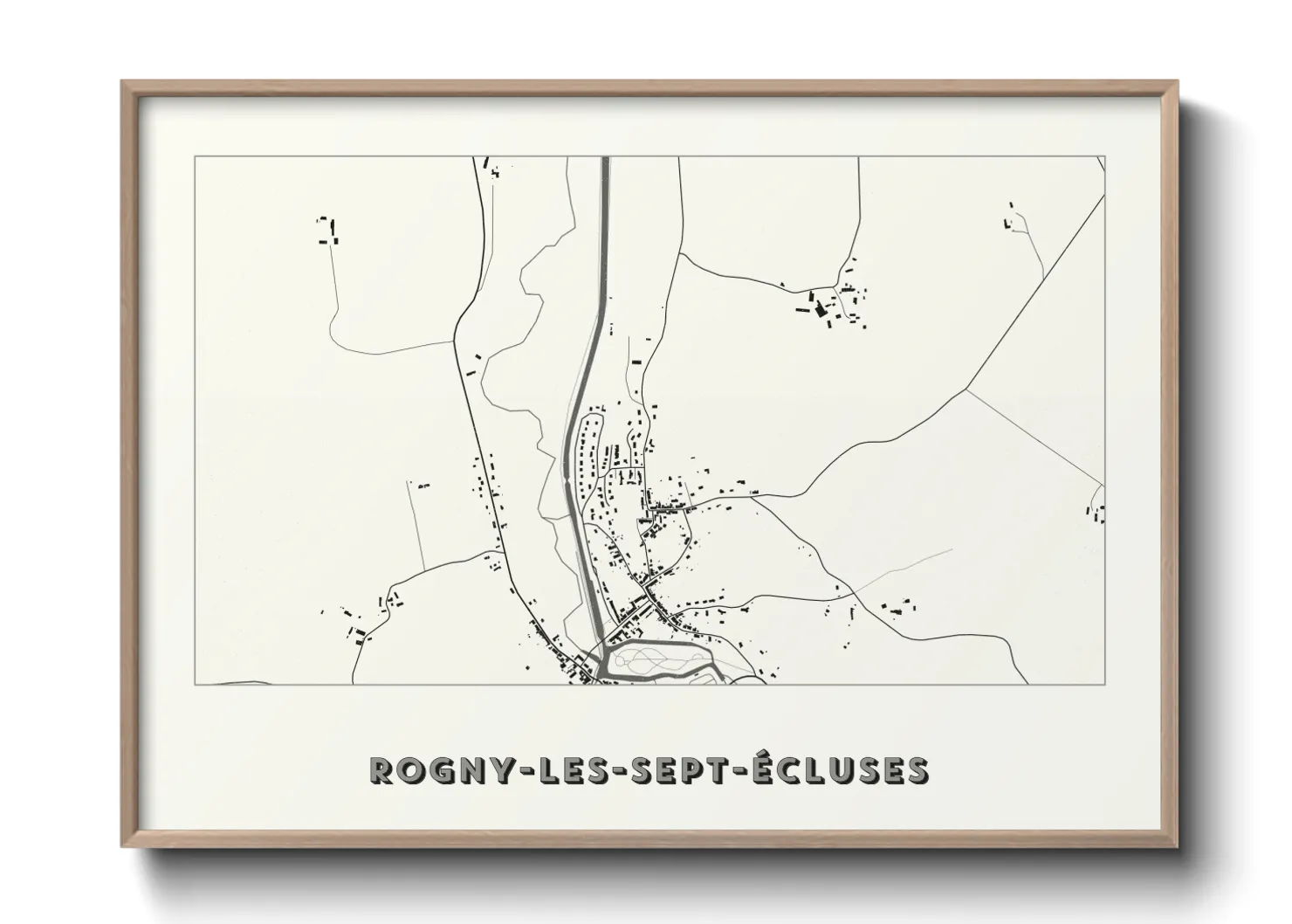 Une affiche de carte sur Rogny-les-Sept-Écluses