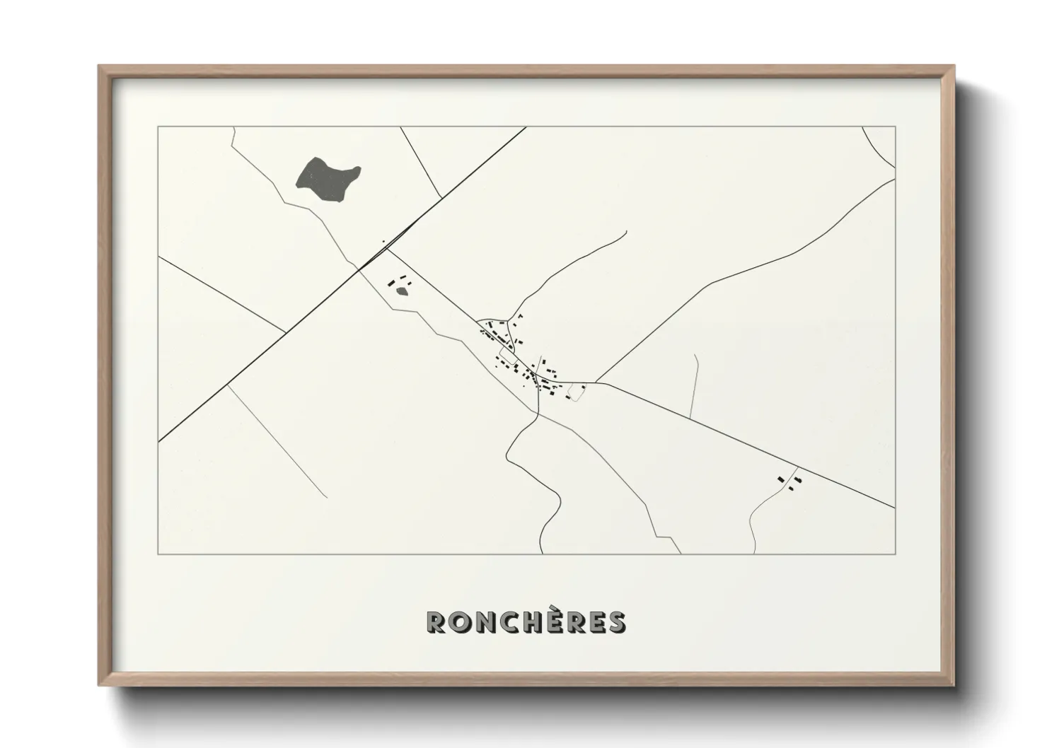 Une affiche de carte sur Ronchères