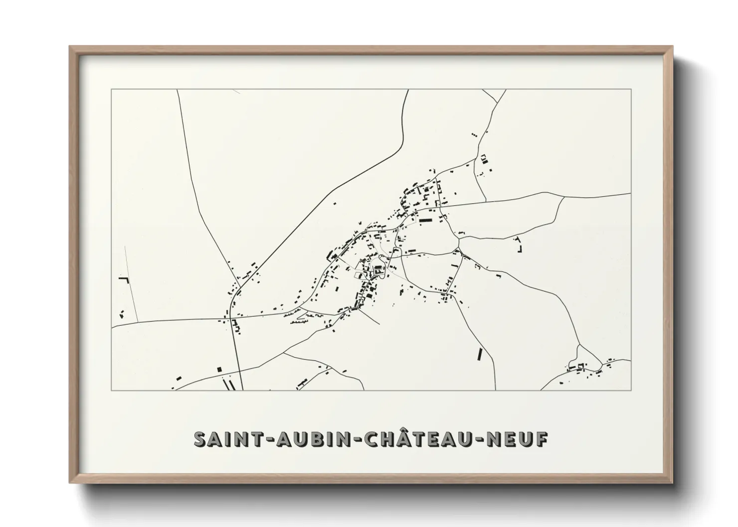 Une affiche de carte sur Saint-Aubin-Château-Neuf
