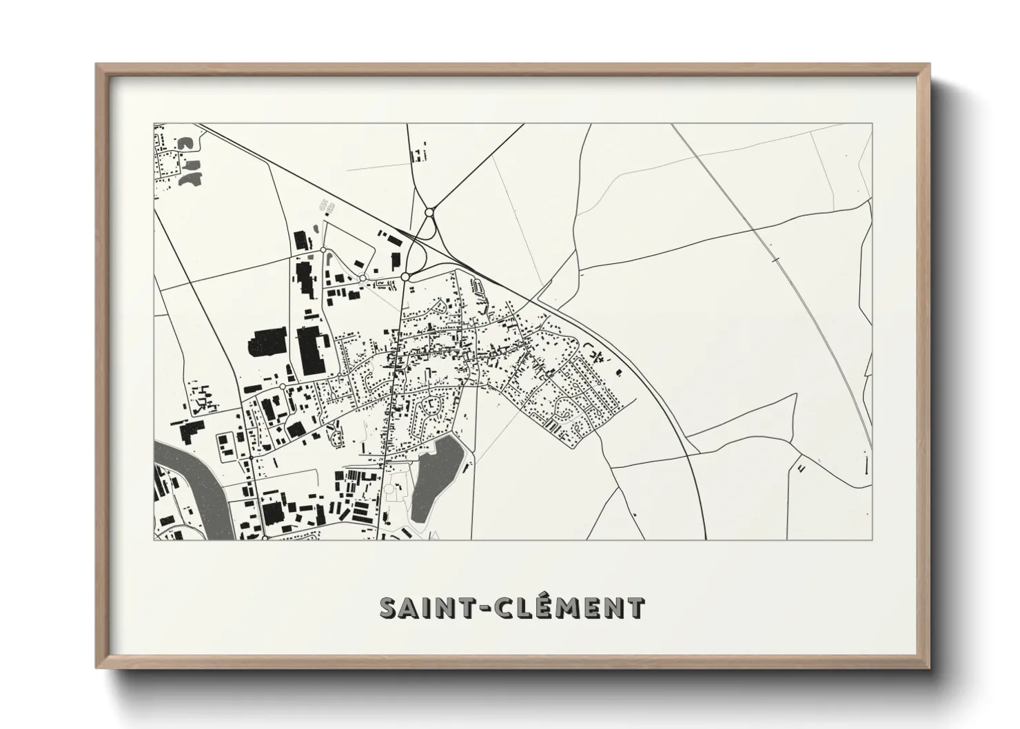 Une affiche de carte sur Saint-Clément