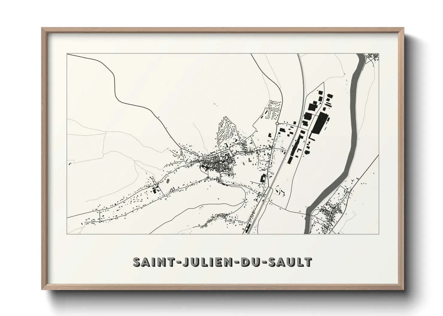 Une affiche de carte sur Saint-Julien-du-Sault