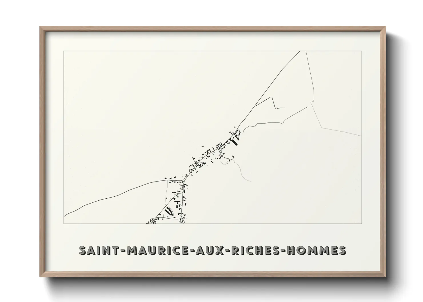 Une affiche de carte sur Saint-Maurice-aux-Riches-Hommes