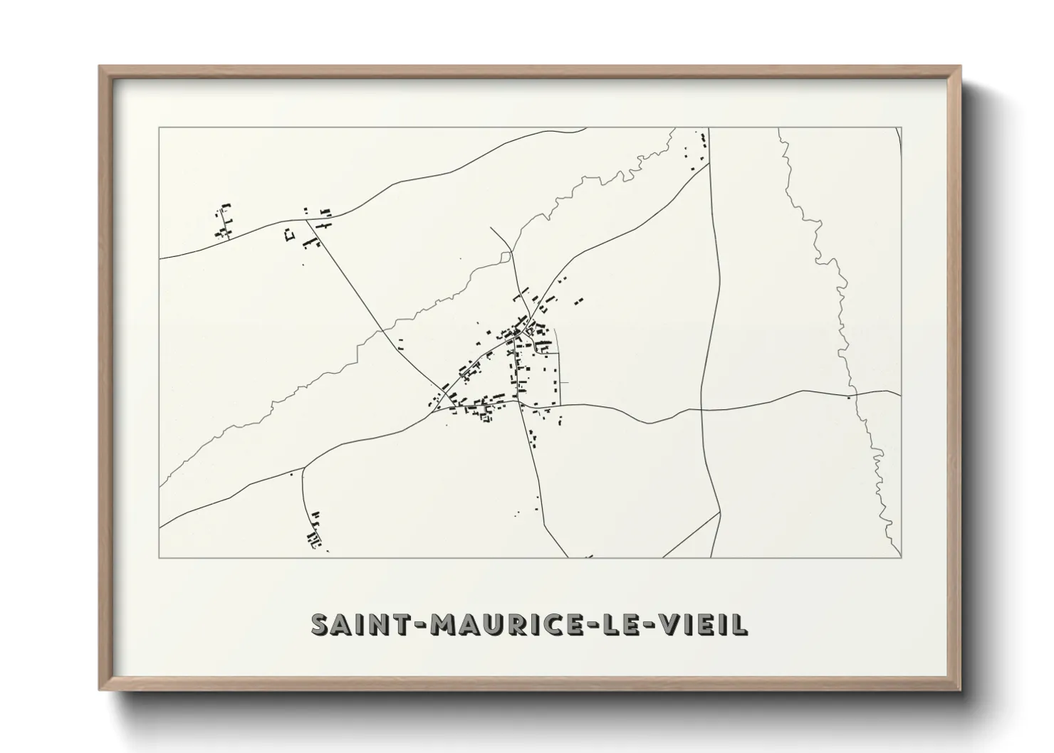 Une affiche de carte sur Saint-Maurice-le-Vieil