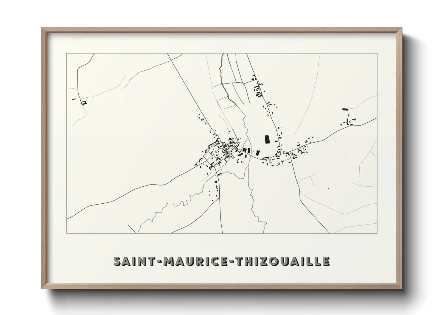 Une affiche de carte sur Saint-Maurice-Thizouaille