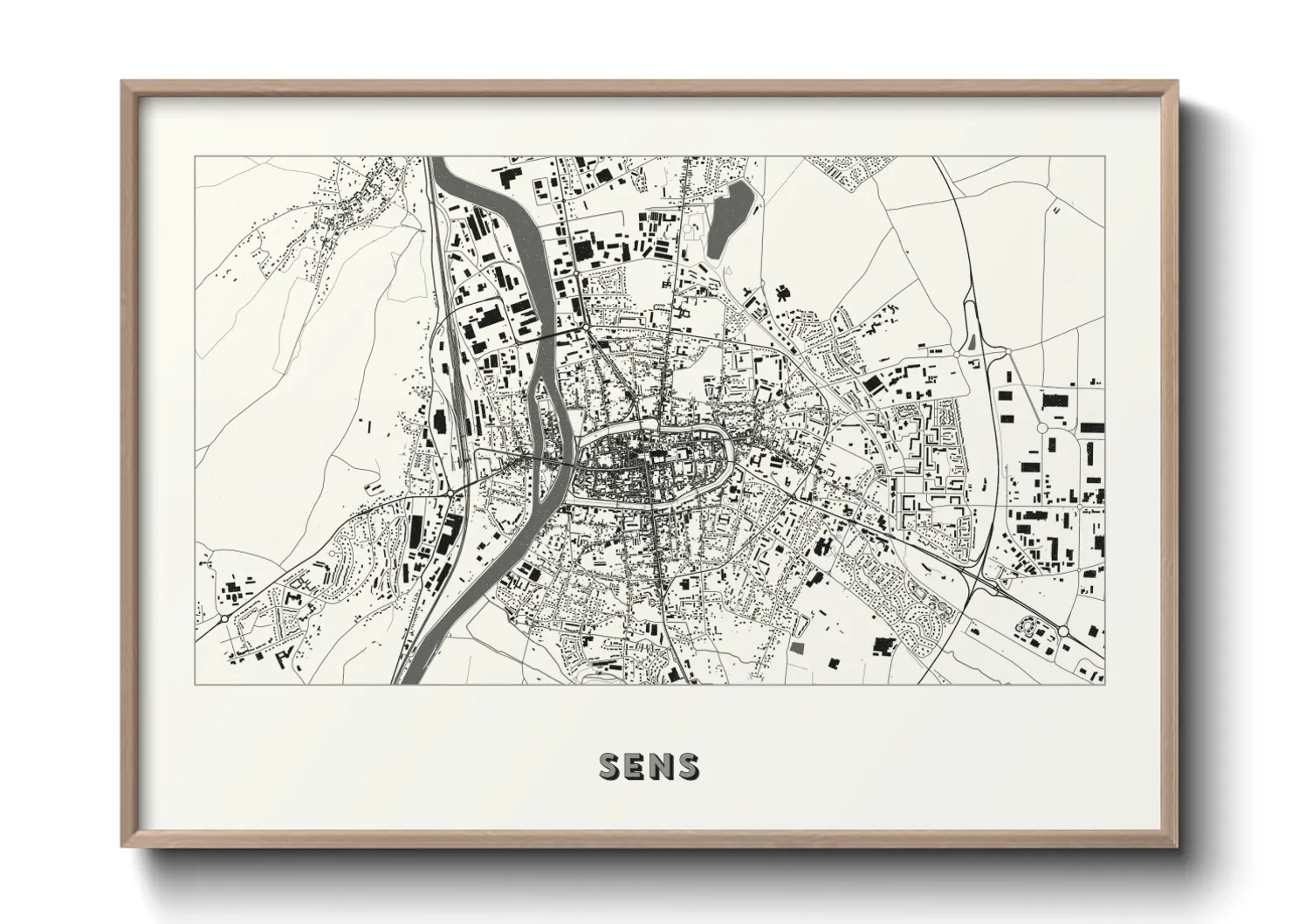 Une affiche de carte sur Sens