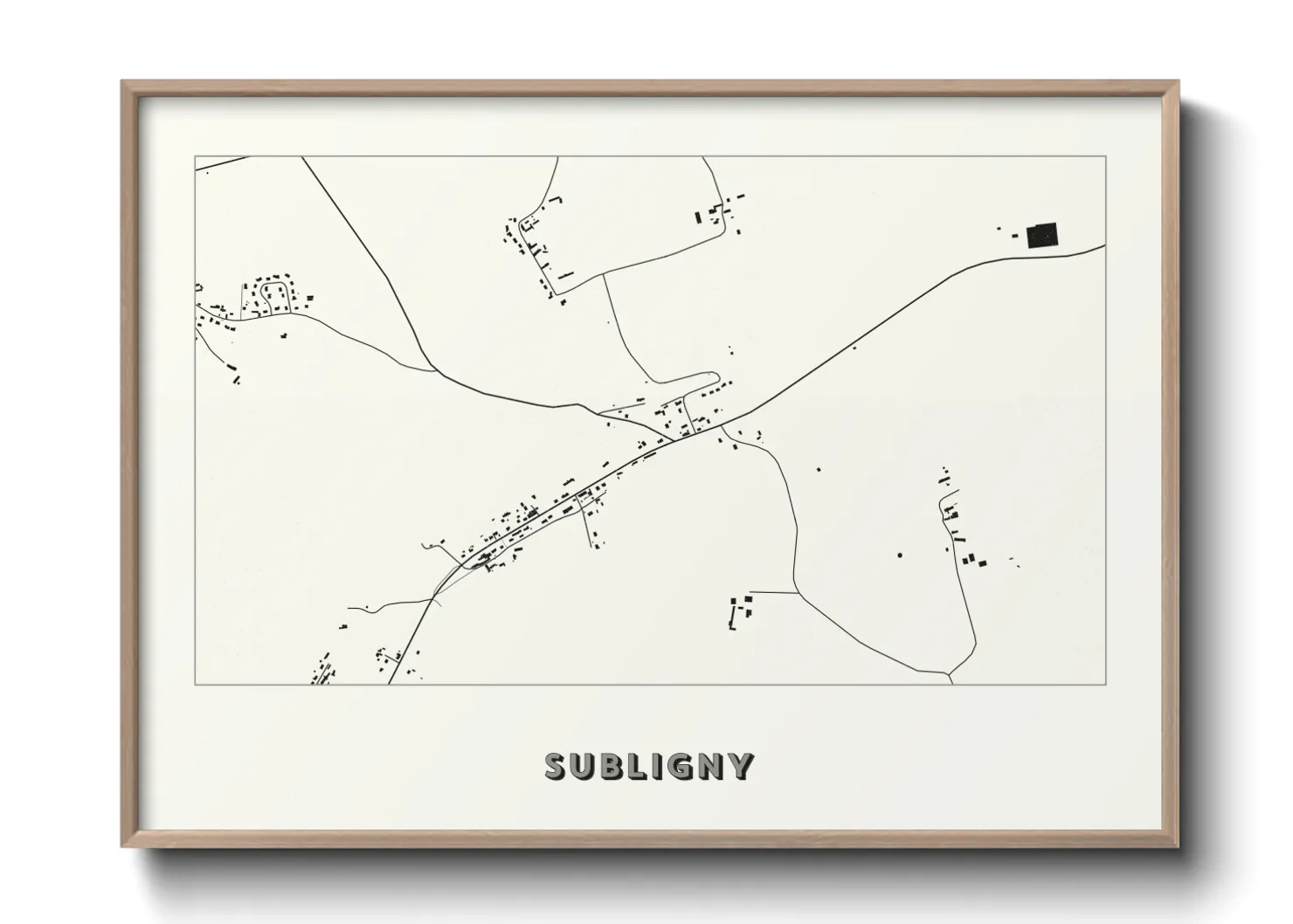 Une affiche de carte sur Subligny