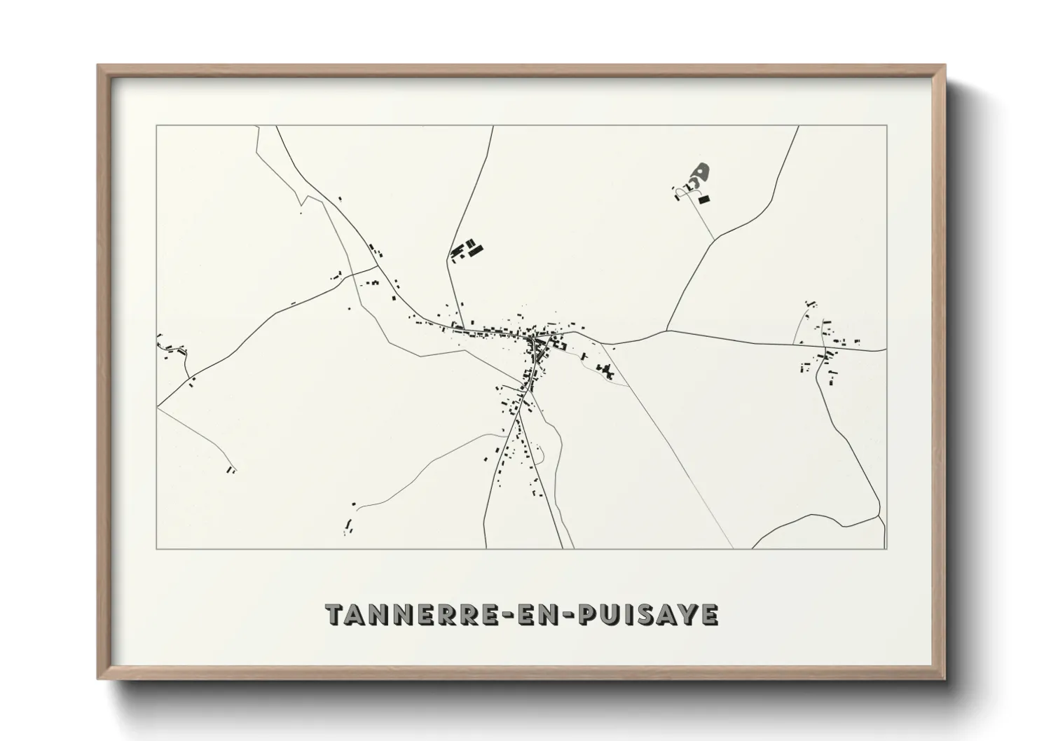 Une affiche de carte sur Tannerre-en-Puisaye