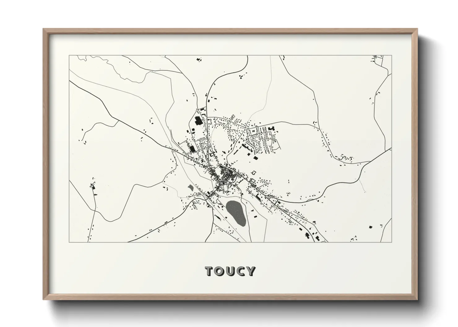 Une affiche de carte sur Toucy