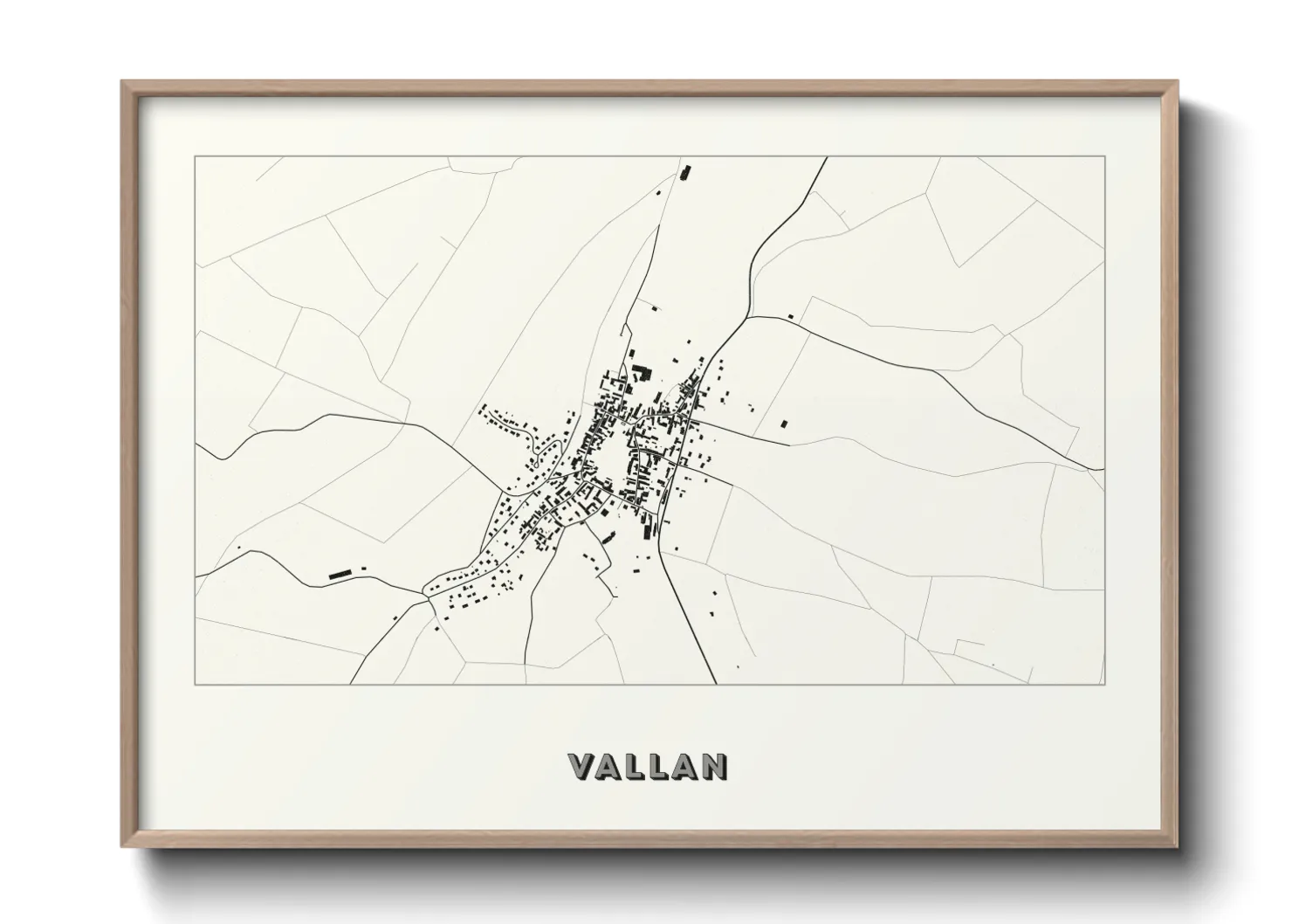 Une affiche de carte sur Vallan