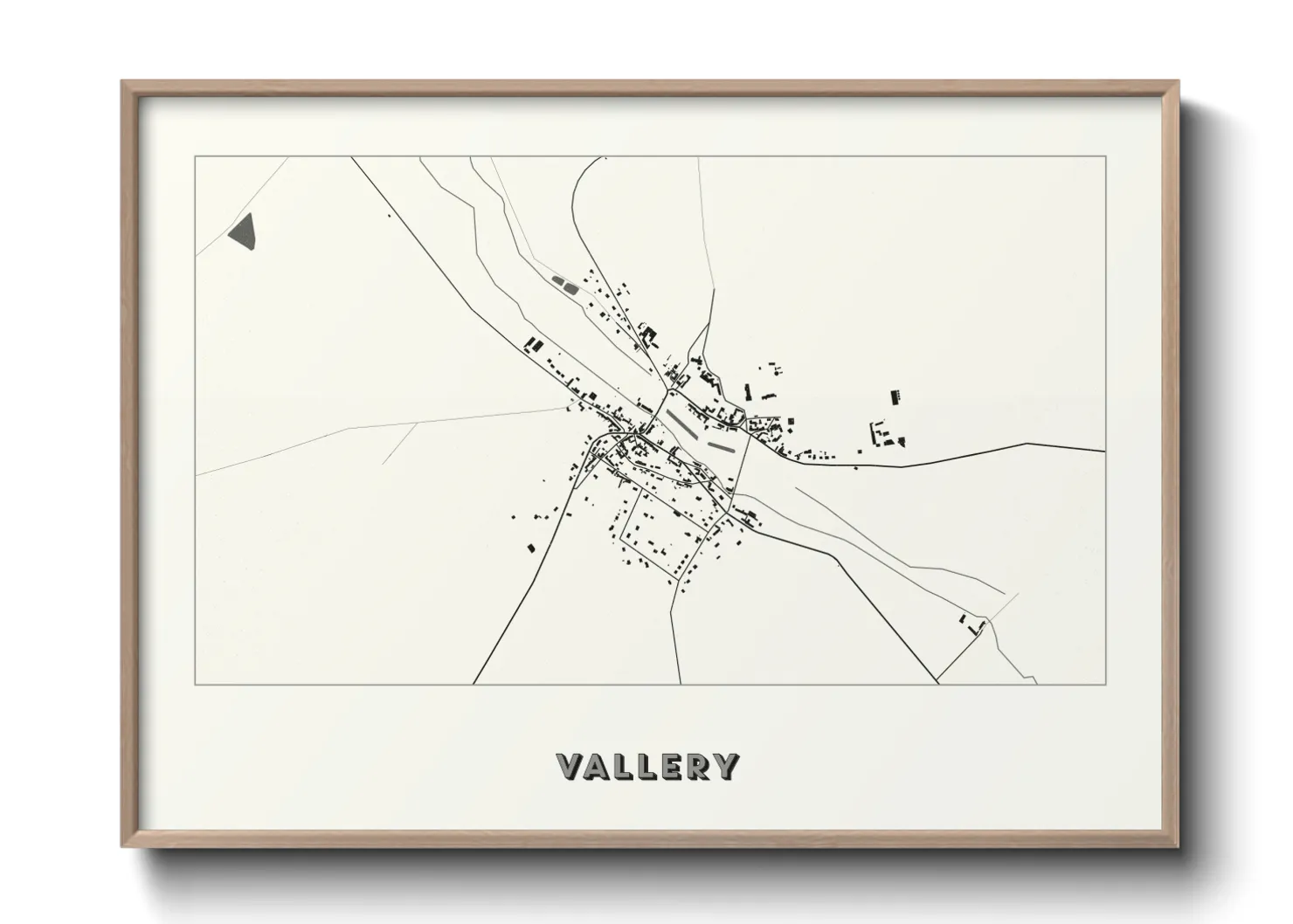 Une affiche de carte sur Vallery