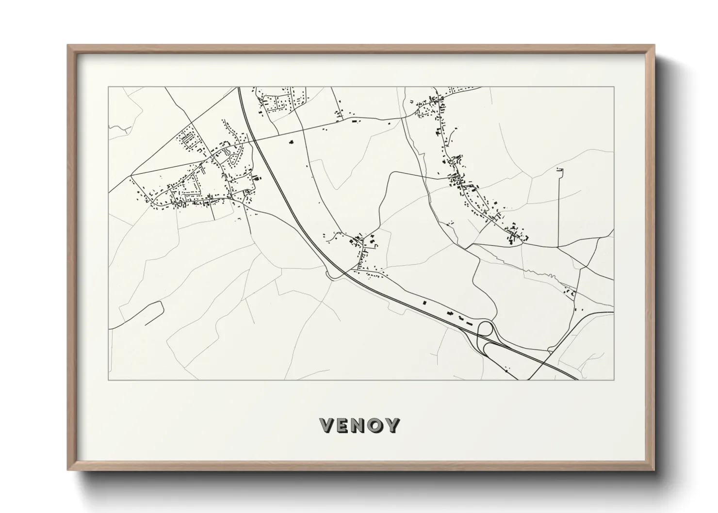 Une affiche de carte sur Venoy