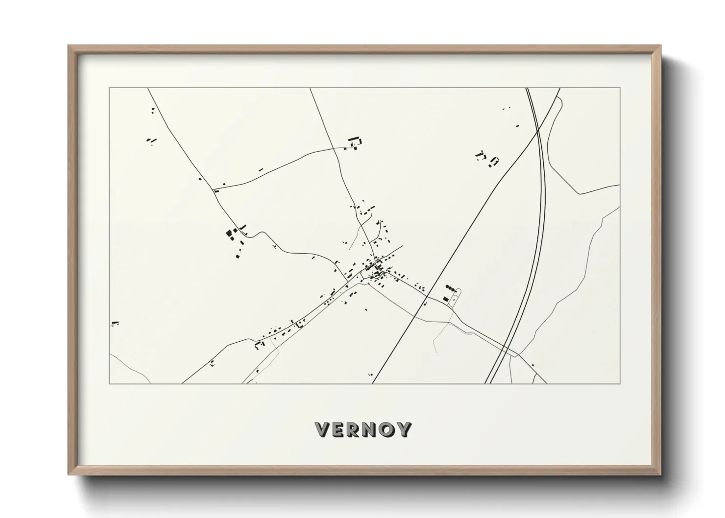 Une affiche de carte sur Vernoy