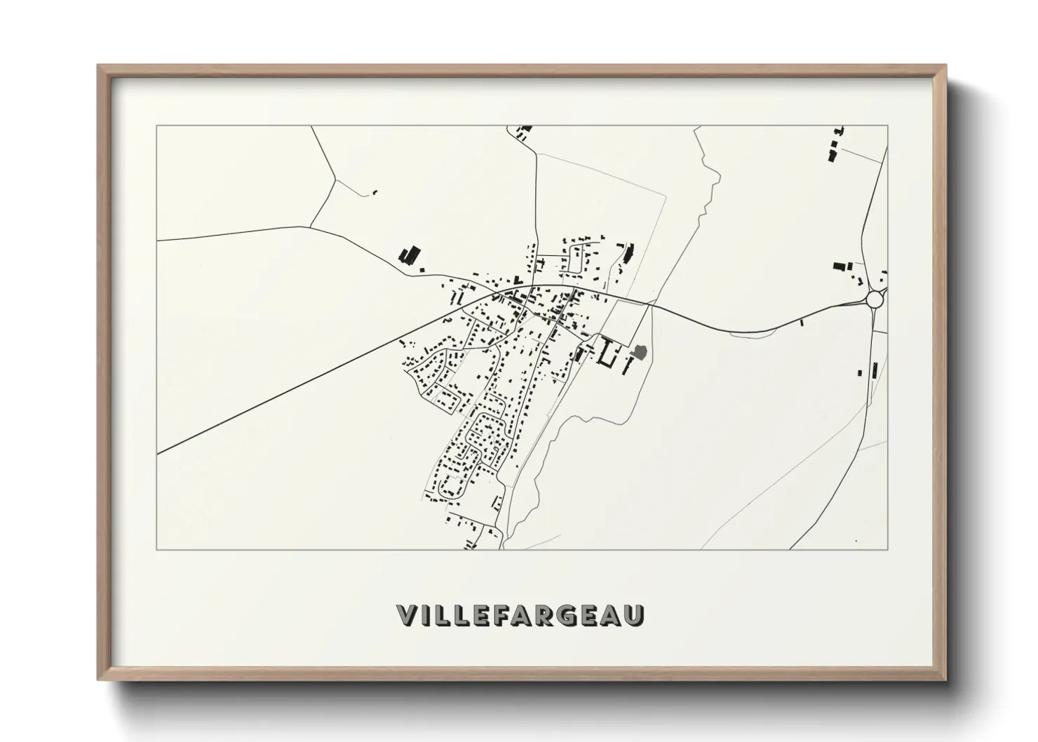 Une affiche de carte sur Villefargeau