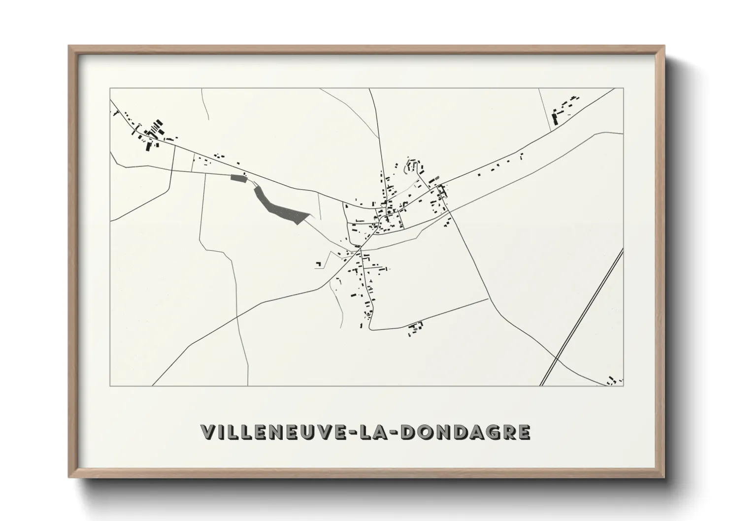 Une affiche de carte sur Villeneuve-la-Dondagre