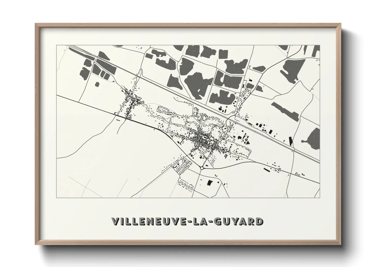 Une affiche de carte sur Villeneuve-la-Guyard