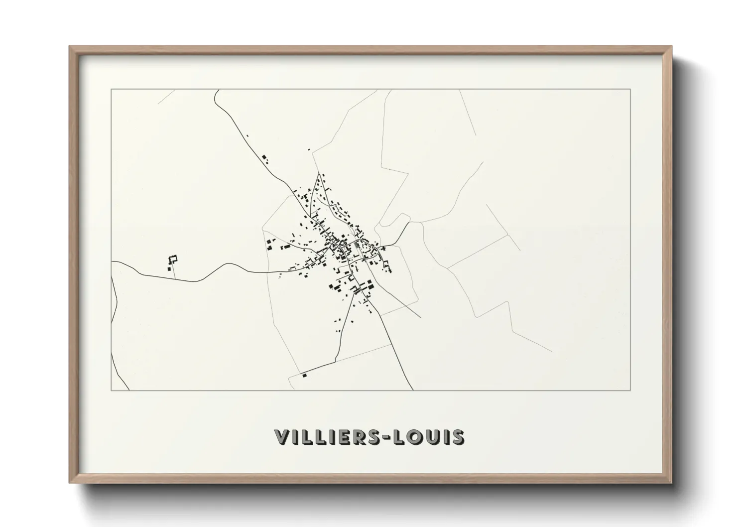 Une affiche de carte sur Villiers-Louis