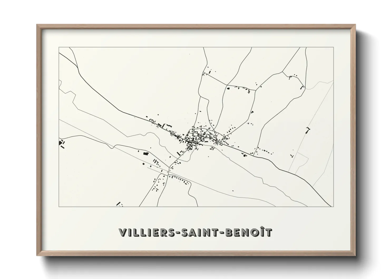 Une affiche de carte sur Villiers-Saint-Benoît