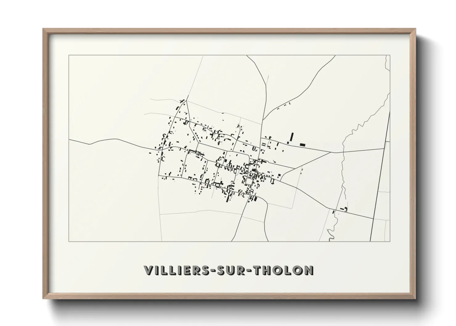 Une affiche de carte sur Villiers-sur-Tholon