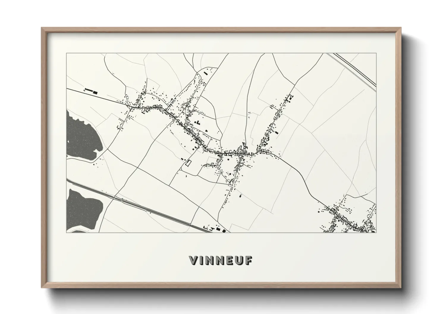 Une affiche de carte sur Vinneuf