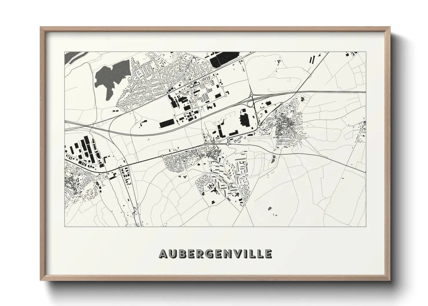Une affiche de carte sur Aubergenville