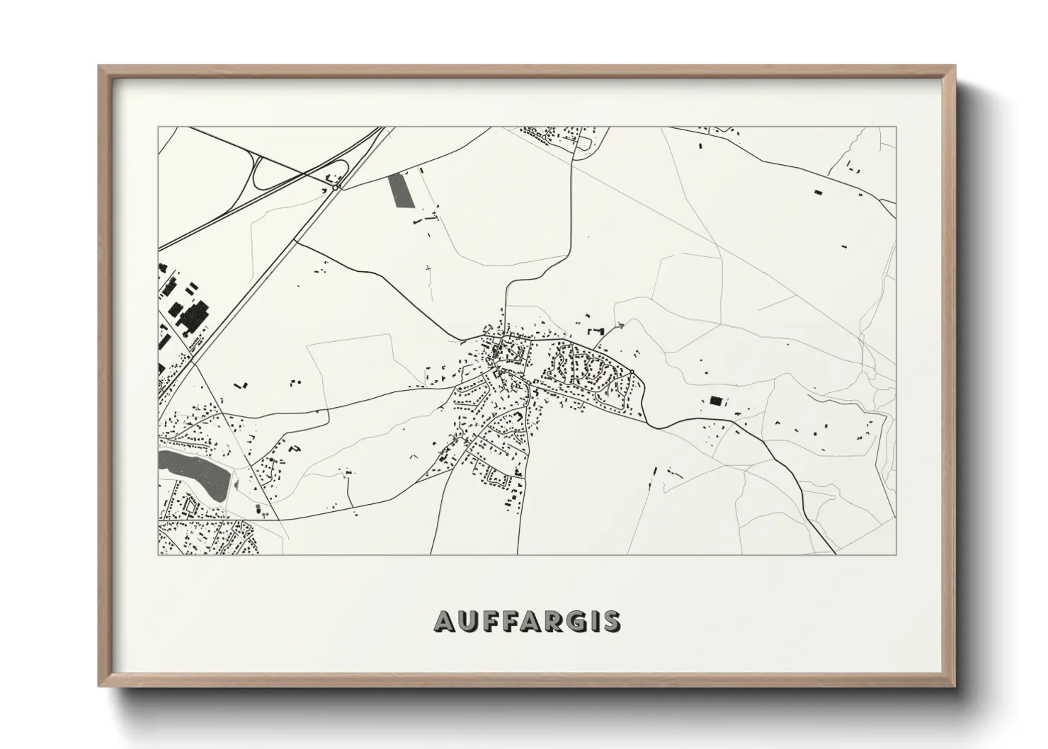 Une affiche de carte sur Auffargis