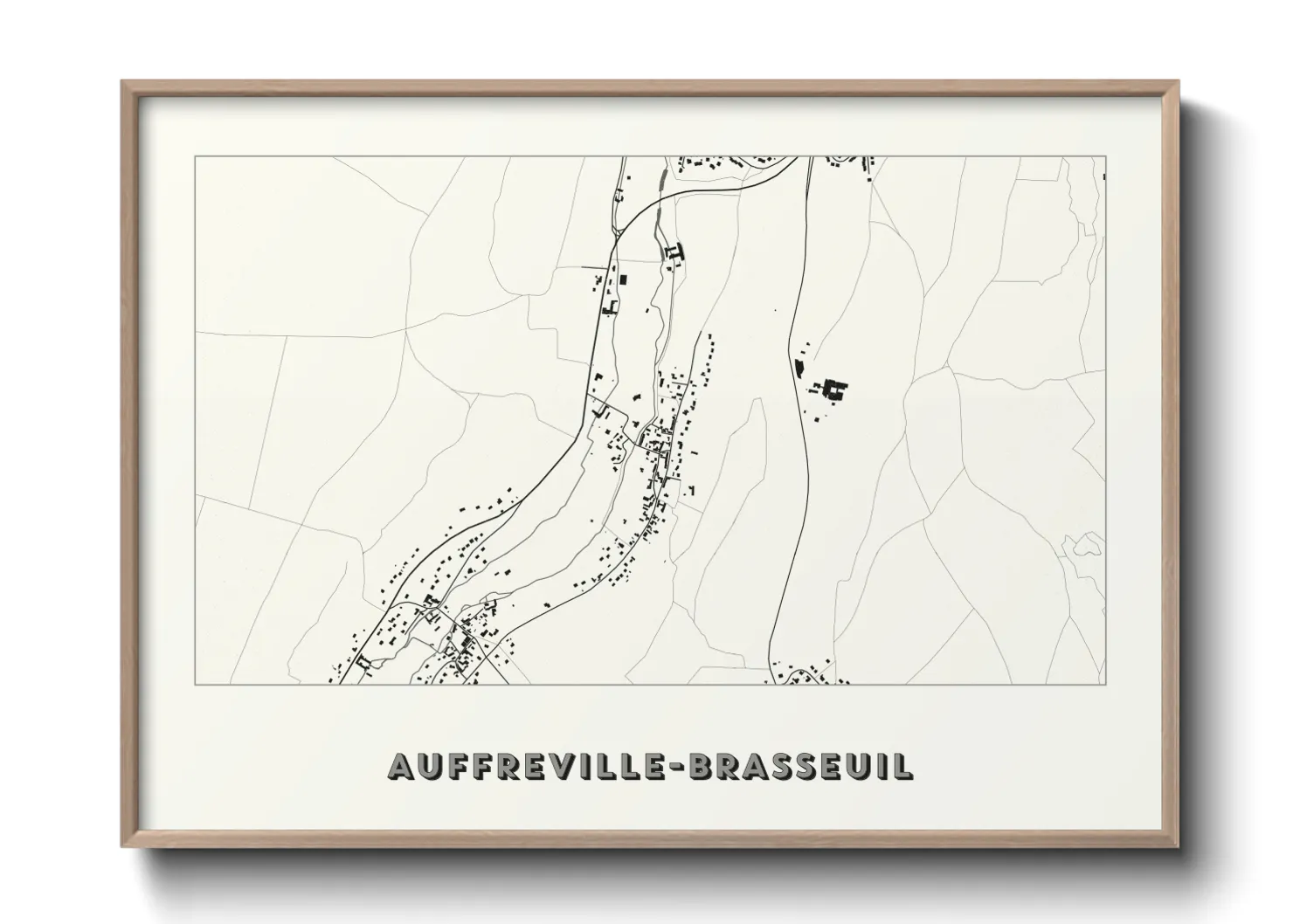 Une affiche de carte sur Auffreville-Brasseuil
