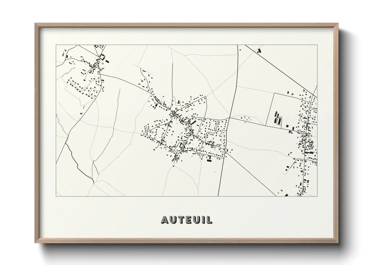 Une affiche de carte sur Auteuil
