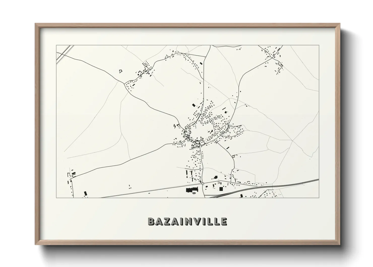 Une affiche de carte sur Bazainville