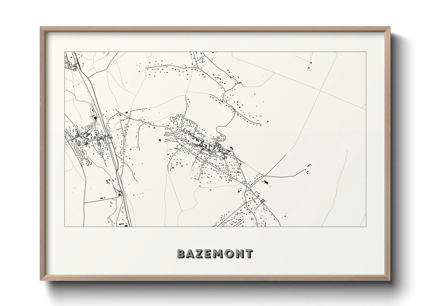 Une affiche de carte sur Bazemont