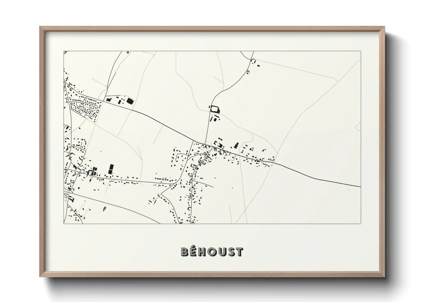 Une affiche de carte sur Béhoust