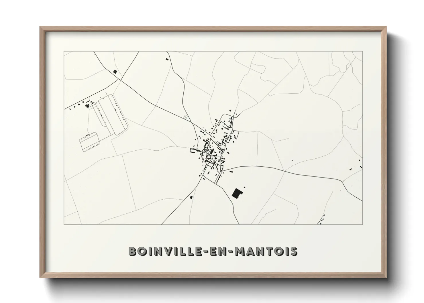Une affiche de carte sur Boinville-en-Mantois