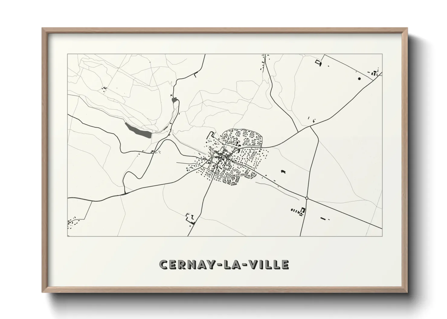 Une affiche de carte sur Cernay-la-Ville