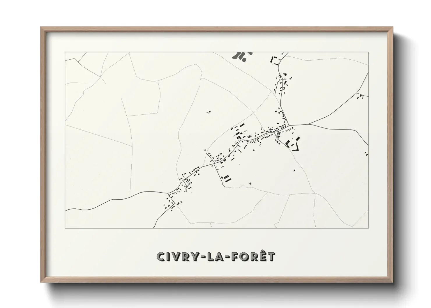 Une affiche de carte sur Civry-la-Forêt