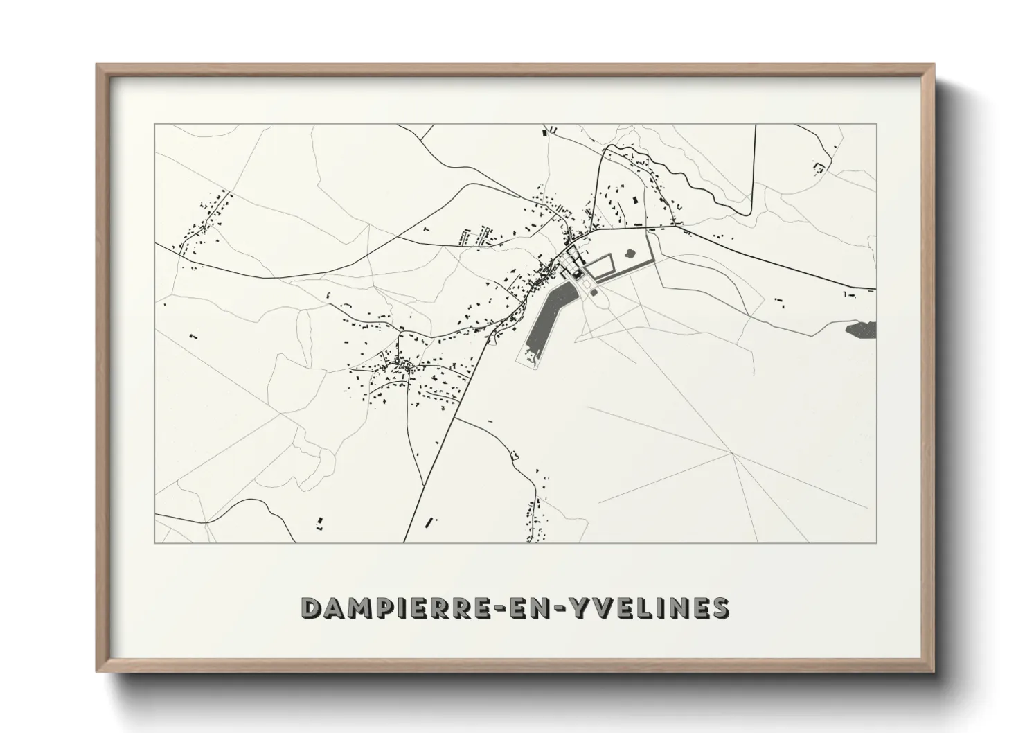 Une affiche de carte sur Dampierre-en-Yvelines