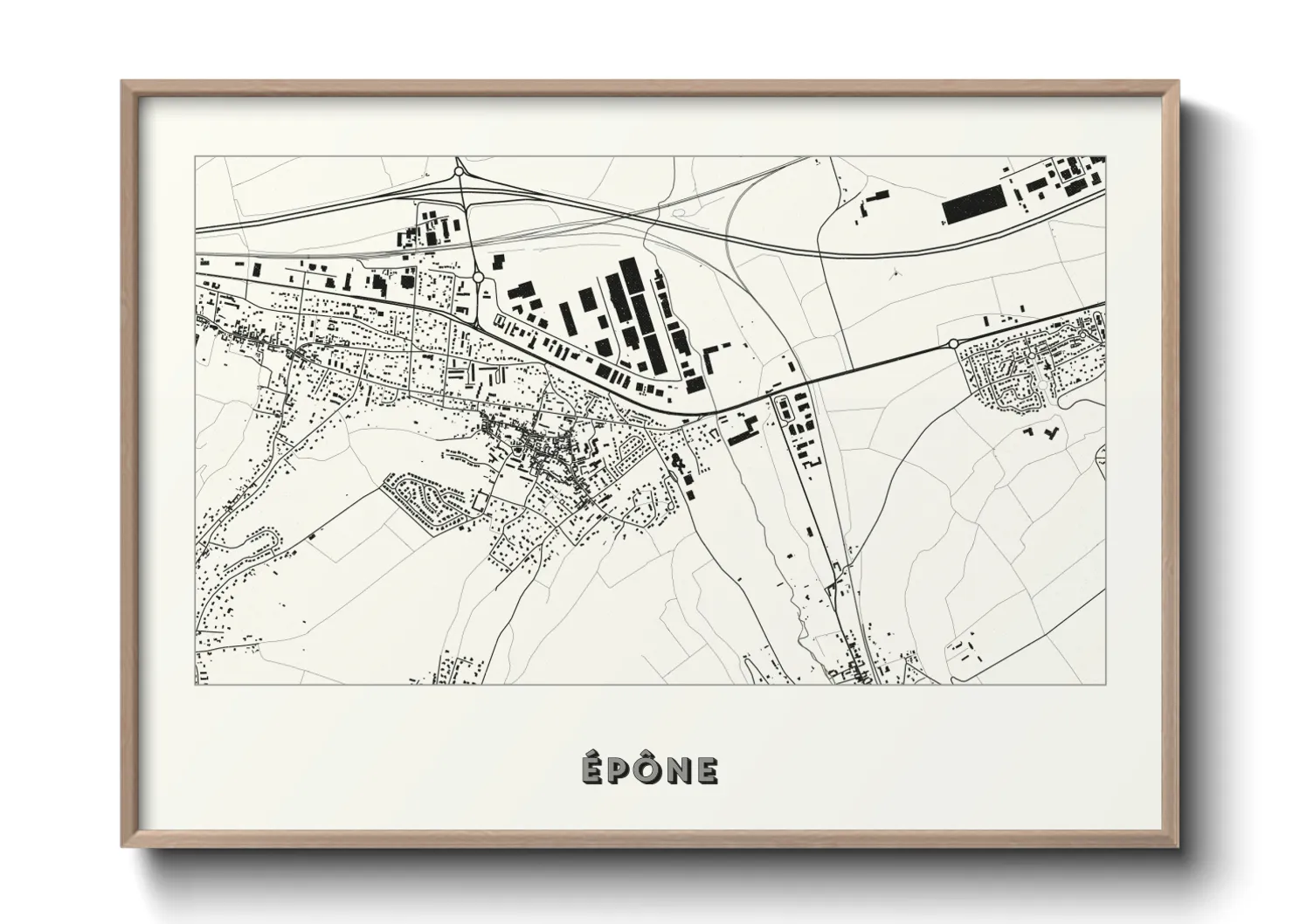Une affiche de carte sur Épône