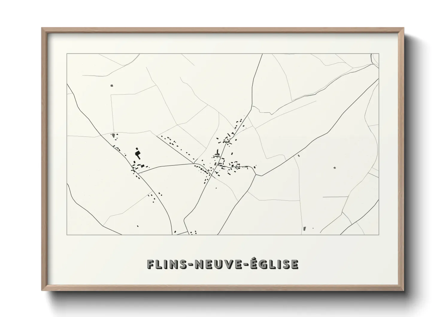 Une affiche de carte sur Flins-Neuve-Église
